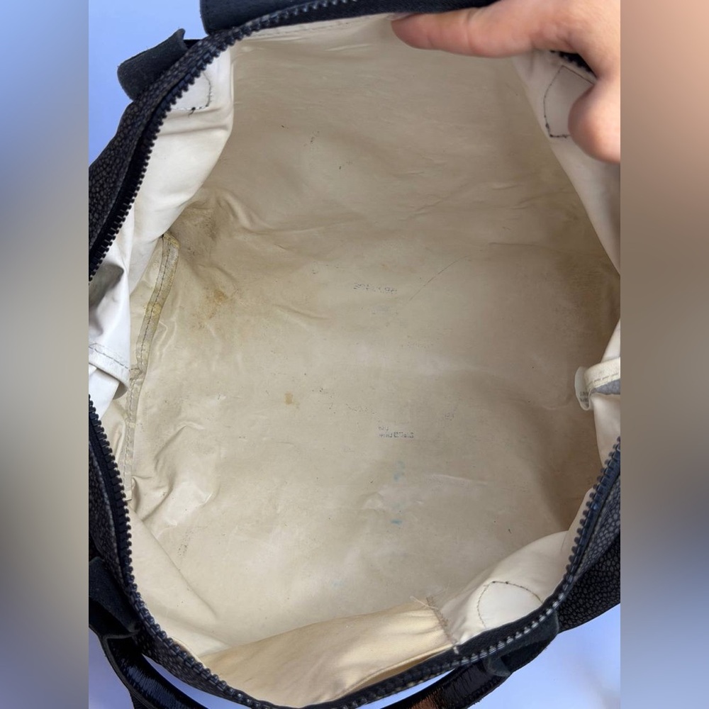 Longchamp Le Pliage Bag w Stingray Pattern Gray Nylon and Patent Leather Trim - Picture 12 of 14